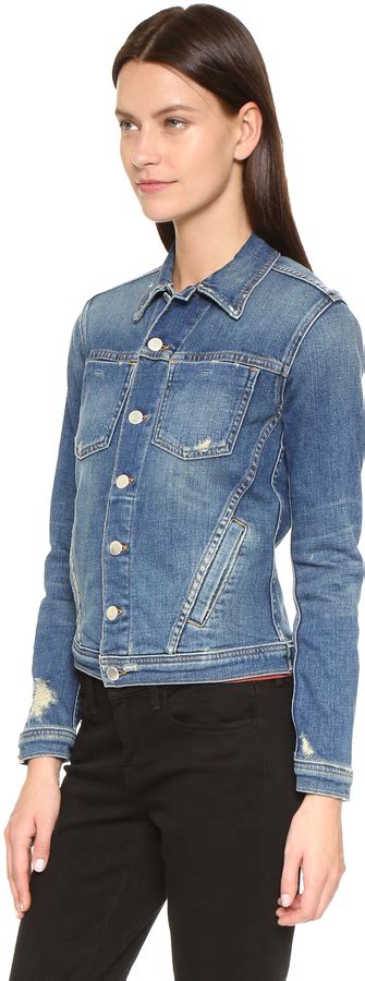 l'agence celine slim fit distressed jacket|L'AGENCE Celine Slim Fit Distressed Jacket .